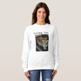 Sweatshirt Photo de deux chats, personnalisable, texte drôle