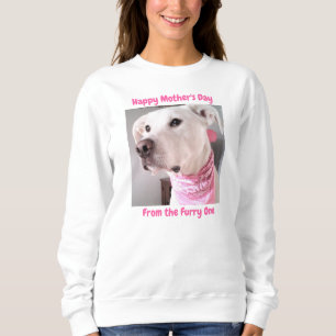 Sweatshirt Photo d'un mignon chien chiot blanc aux yeux sourd