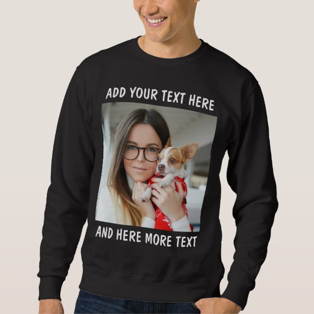 Sweatshirt Photo et texte ou nom personnalisés (Devant)
