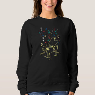 Sweatshirt Piano Notes Voyage À Succès Jouer Musique Grand Co
