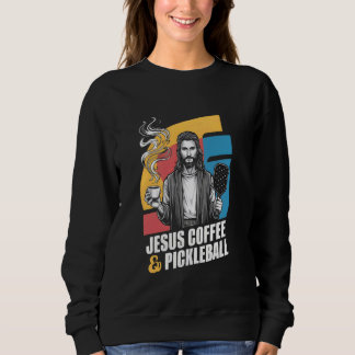 Sweatshirt Pickleball à café Jésus