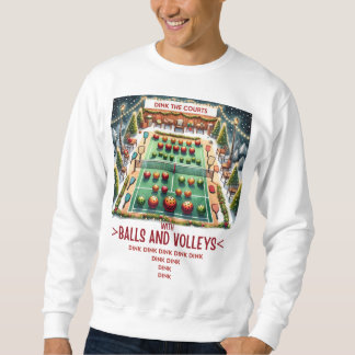 Sweatshirt Pickleball Noël, laide pull Noël