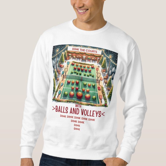 Sweatshirt Pickleball Noël, laide pull Noël (Devant)