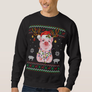 Sweatshirt Pig Reindeer Père Noël Xmas Léger Doux moche Noël