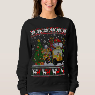 Sweatshirt Pilote de bus scolaire Reindee Santa Hat Ugly Chri