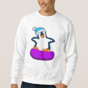 Sweatshirt Pingouin au snowboard avec snowboard