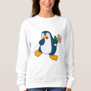 Sweatshirt Pingouin avec fleur de rosa