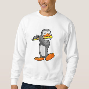 Sweatshirt Pingouin en musique avec Flûte