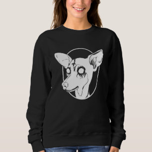 Sweatshirt Pinscher miniature Black Metal Pastel Goth et Dea