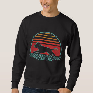 Sweatshirt Pitbull Chien Retro Vintage 80s Style Amoureux des