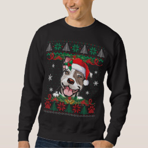 Sweatshirt Pitbull Christmas Père Noël Ugly Sweater Amoureux