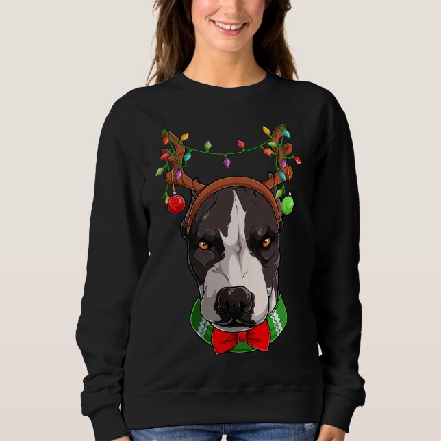 Sweatshirt Pitbull de Noël en colère (Devant)