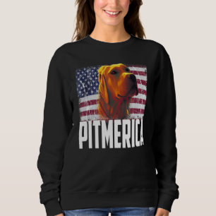Sweatshirt Pitbull Drapeau Américain Chien Maman Papa Patriot