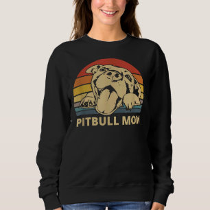 Sweatshirt Pitbull Maman Avec Mignonne Pitbull Face Drôle Pit