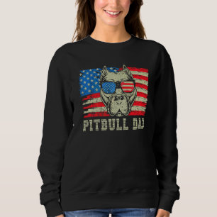 Sweatshirt Pitbull Papa American Pit Bull Dog Us Drapeau 4ème