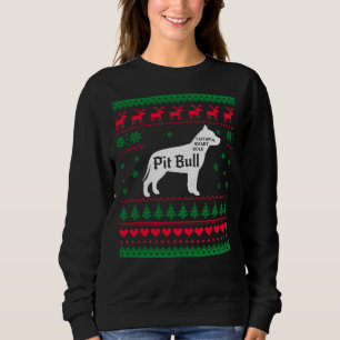 Sweatshirt Pitbull Vilain Chandail de Noël Xmas Pitbull