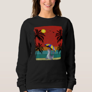 Sweatshirt Plage Cocotier Arbre Retro Graphisme Lion de mer É