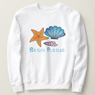Sweatshirt Plage s'il vous plaît avec des coquilles