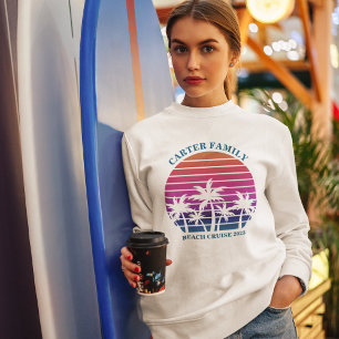Sweatshirt Plage sur mesure Palm Tree Réunion tropicale famil