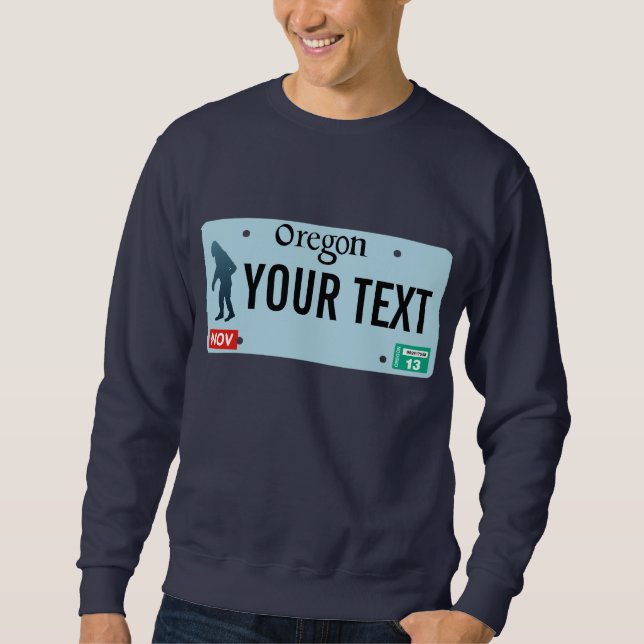 Sweatshirt Plaque de licence Oregon Sasquatch (Devant)