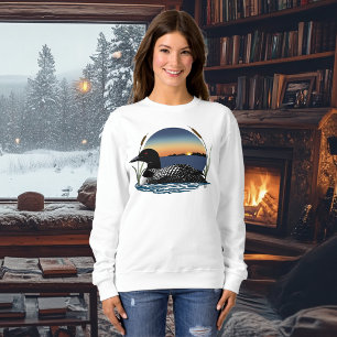 Sweatshirt Plongeon commun serein Coucher de soleil Bleu Faun