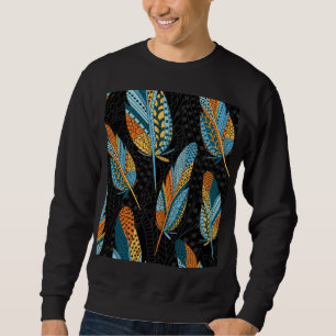 Sweatshirt Plumes dessinées à la main : arrière - plan coloré