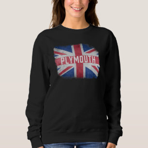 Sweatshirt Plymouth Royaume-Uni Drapeau britannique Vintage U