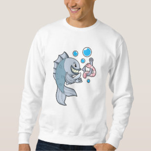 Sweatshirt Poisson avec hameçon et ver de poisson
