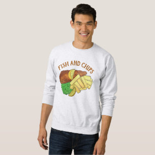Sweatshirt Poisson et chips Pois British Pub Chip Shop Takeaw