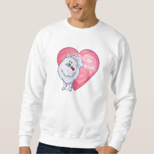 Sweatshirt Pomeranian blanc Saint-Valentin