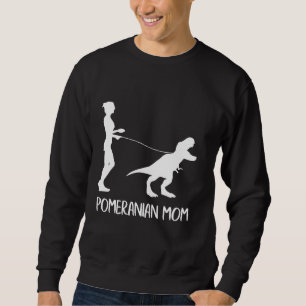 Sweatshirt Pomeranian Maman Chien Dinosaur Fête des mères Pom
