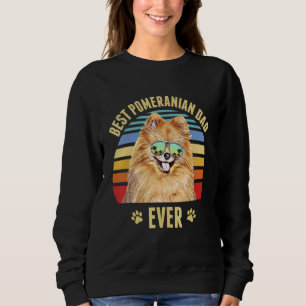 Sweatshirt Pomeranian Meilleur Chien Papa Jamais Rétro Sunset