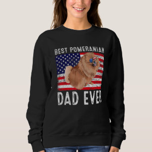 Sweatshirt Pomeranian Papa Usa Drapeau Américain Chien Pomera