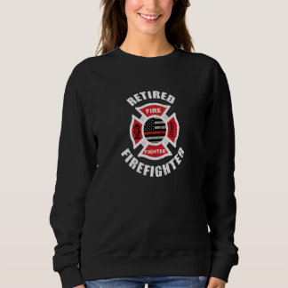 Sweatshirt Pompier retraité en état de détresse Mince drapeau