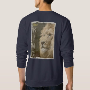 Sweatshirt Pop Art Lion Head The King Back Design Imprimer Ho