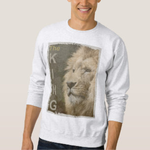 Sweatshirt Pop Art Lion Head The King Modern Elegant Mens