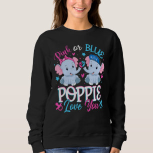 Sweatshirt Poppie aime les éléphants bébé rose ou bleu Genre
