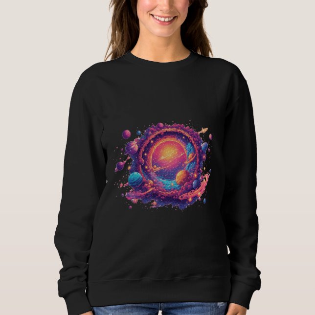 Sweatshirt Portail de l'Univers Pixel — La Porte Cosmique (Devant)