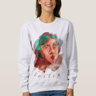 Sweatshirt Portrait de femme coloré