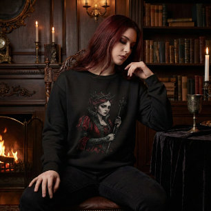 Sweatshirt Portrait de Reine Mélancolique Fantastique Gothiqu