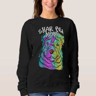 Sweatshirt Portrait Pop coloré Shar Pei Chien Maman Mère Da