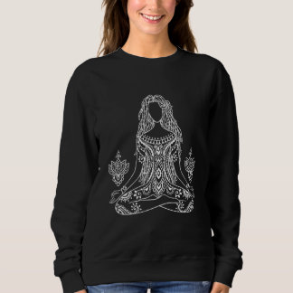 Sweatshirt Pose de Bouddha de Lune Namaste de Yoga