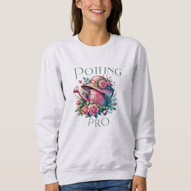 Sweatshirt Potting Pro Pink Waters Can Garden Ash (Devant)