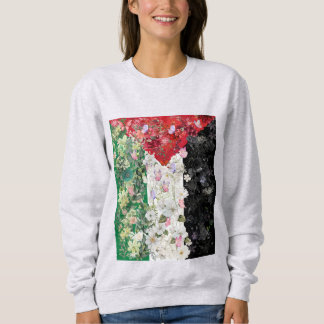 Sweatshirt pour femmes à motif floral du drapeau d