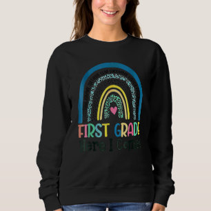 Sweatshirt Première année j'arrive professeur boho arc-en-cie