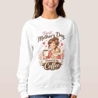 Sweatshirt Première fête des Mères alimentée par le café – Ca