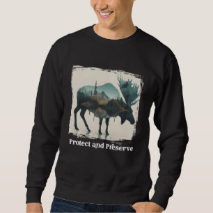 Sweatshirt Préserver et protéger le wapiti d'orignal du parc 