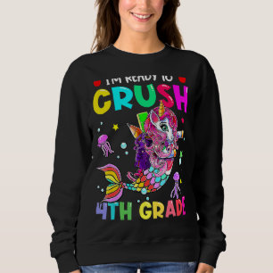 Sweatshirt Prêt à écraser la 4e année Dabbing Unicorn Girl Ba