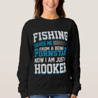 Sweatshirt Prévisions de week-end Dessin humoristique de pêch