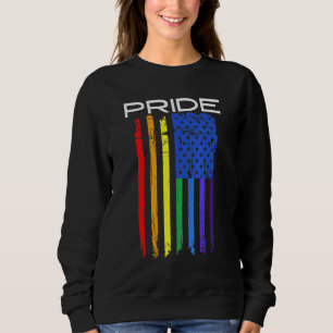 Sweatshirt Pride Gay LGBT Mois Vintage Retro Rainbow America